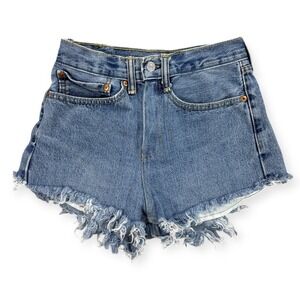 Levi's Shorts Womens 34 Blue Distressed 505‎ Cut Off Jean Festival Booty